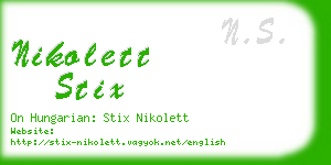 nikolett stix business card